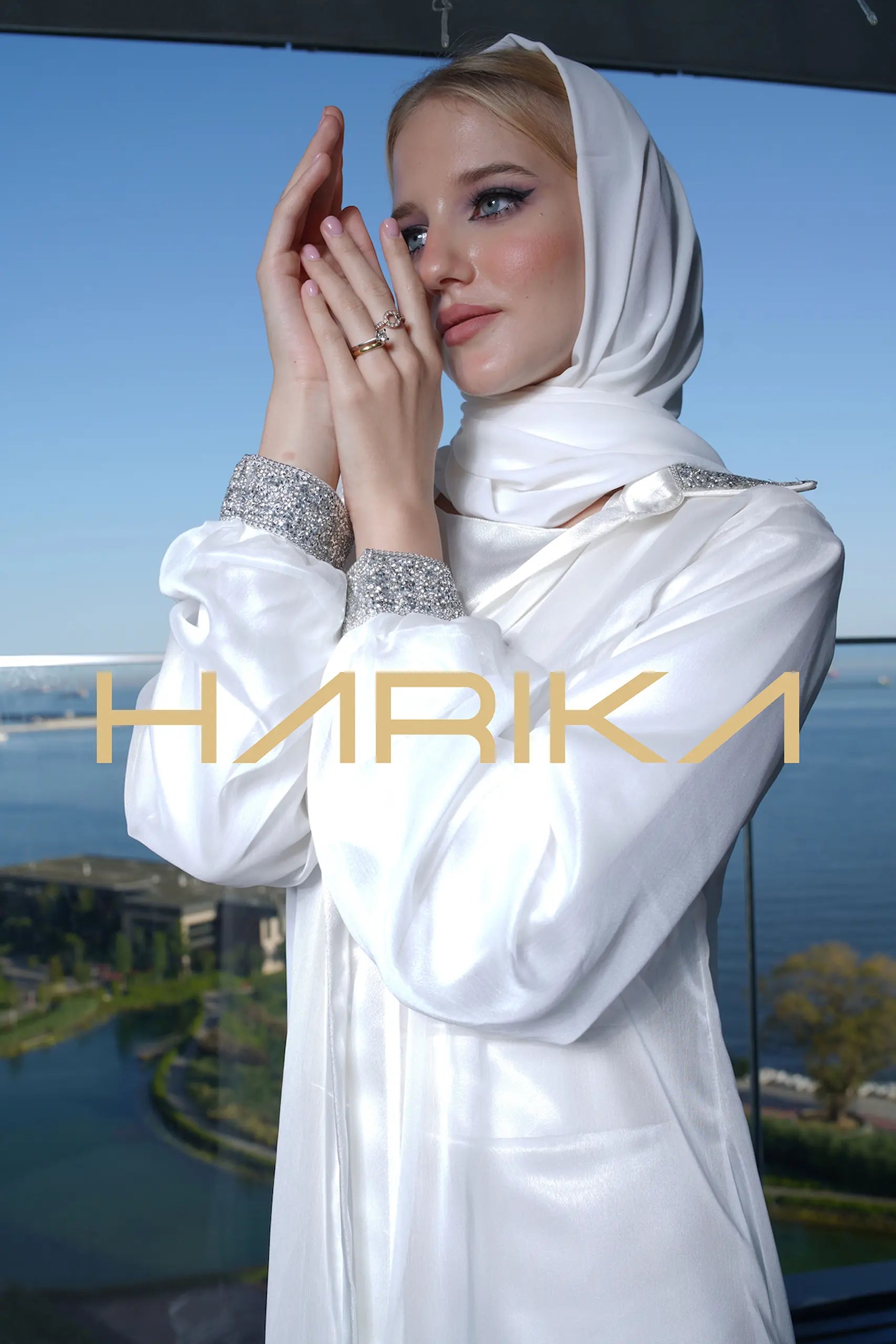 Beyaz Şifon Ferace (Elbise dahil değildir)