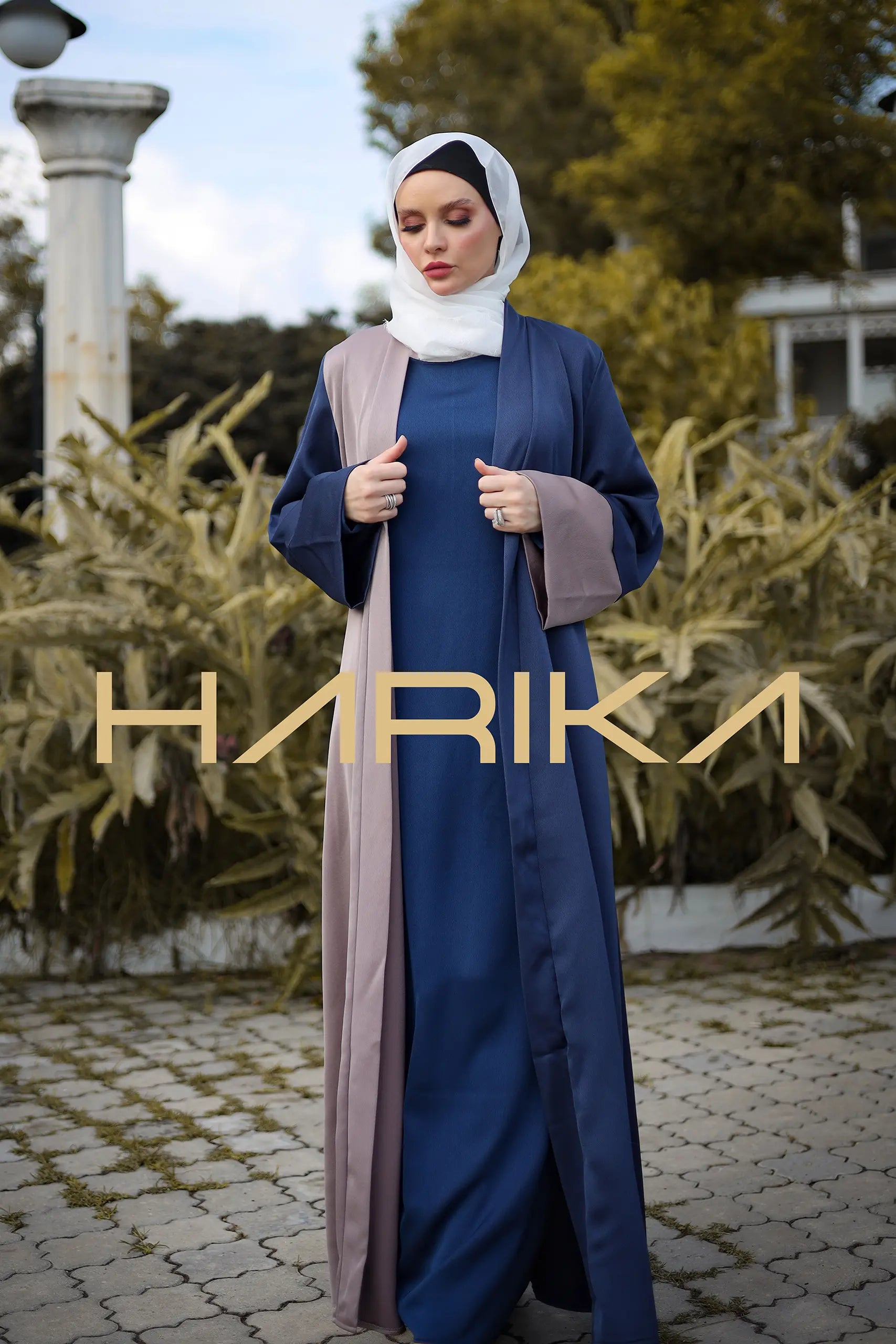 navy blue and choco two-color abayas