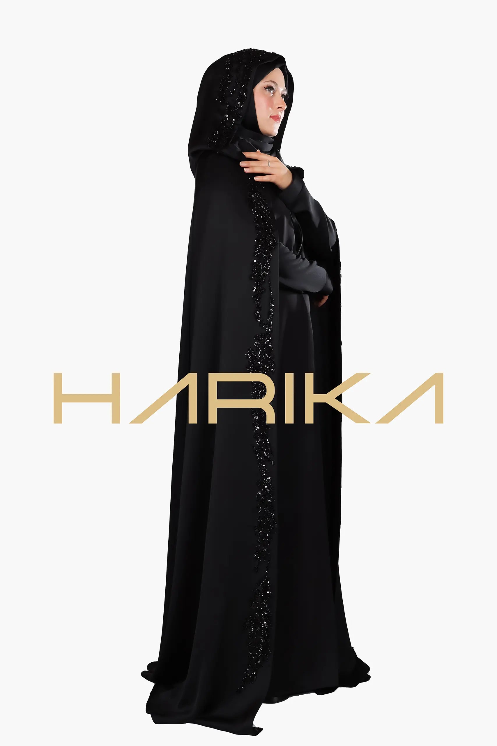 Quality Hooded Black Cape Abaya