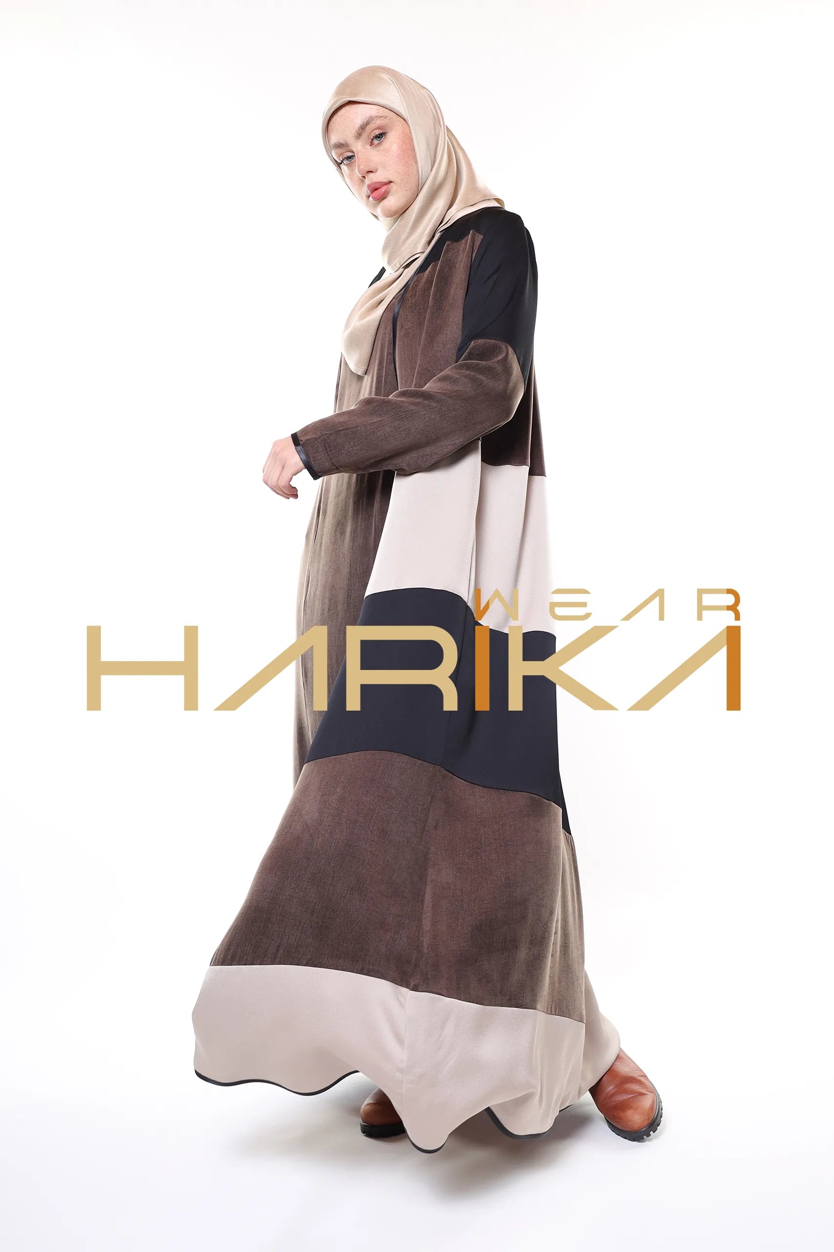ALASİL Abaya – Kahverengi, Bej ve Siyah Tonlarında Lüks Kupra Ferace