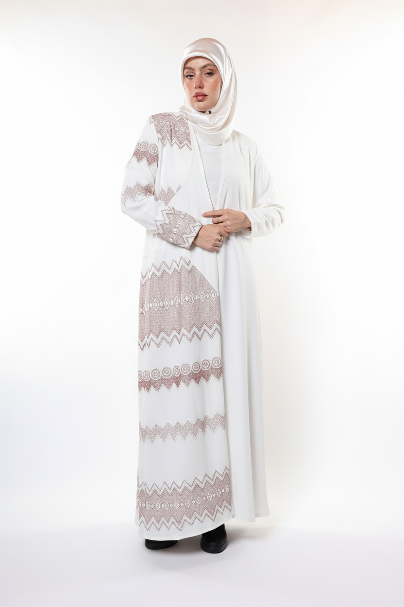 Evening Star Patterned Royal Blue Embroidered Abaya (Excluding Dress)