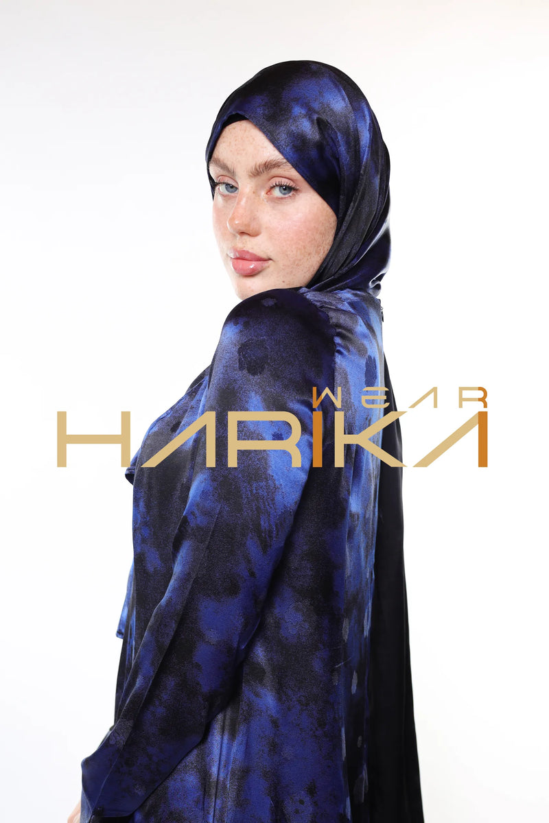 Lüks Mavi ve Siyah Şal