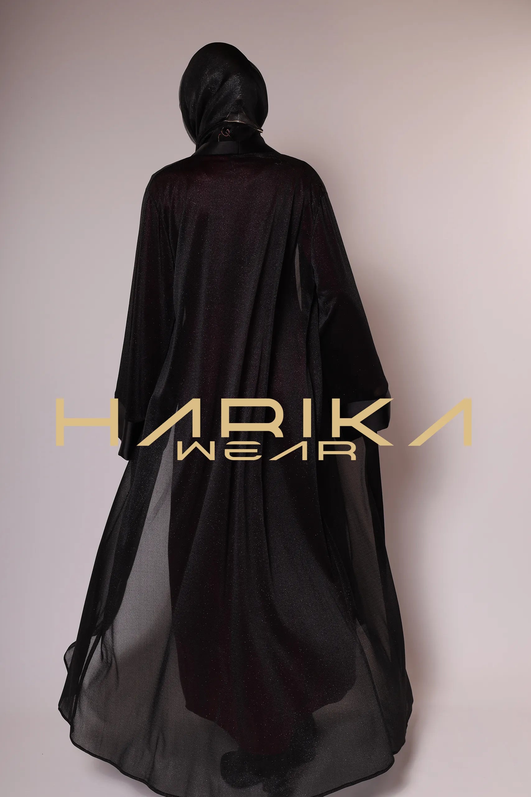 Parlak Şifon Siyah Ferace