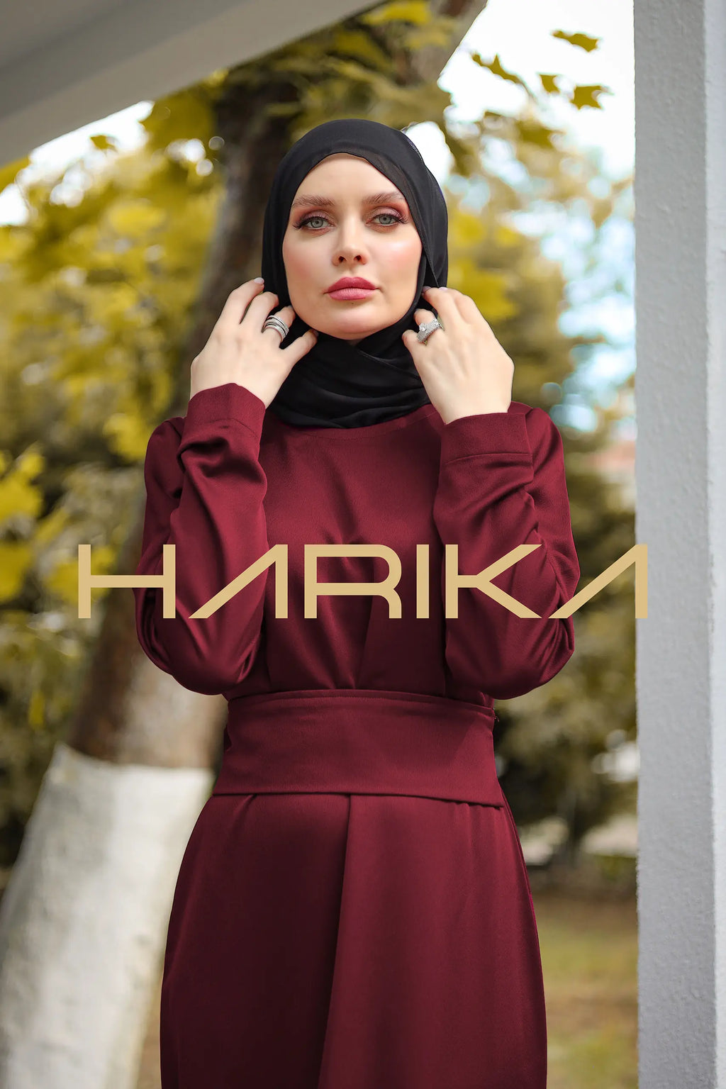 Kemerli Pordo ipek krep elbise - "Pratik şıklık"