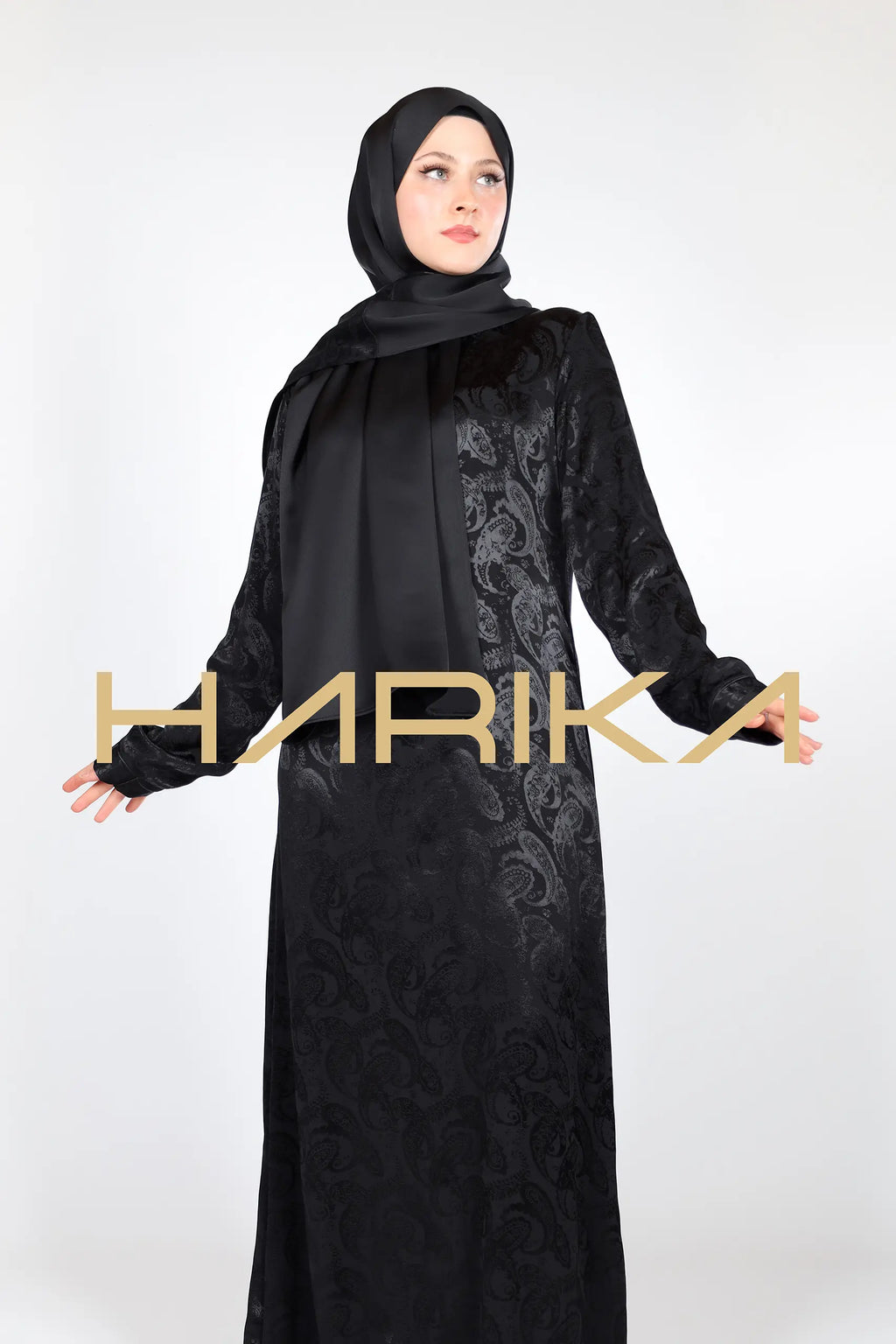 Siyah Premium Jessica İpek elbise
