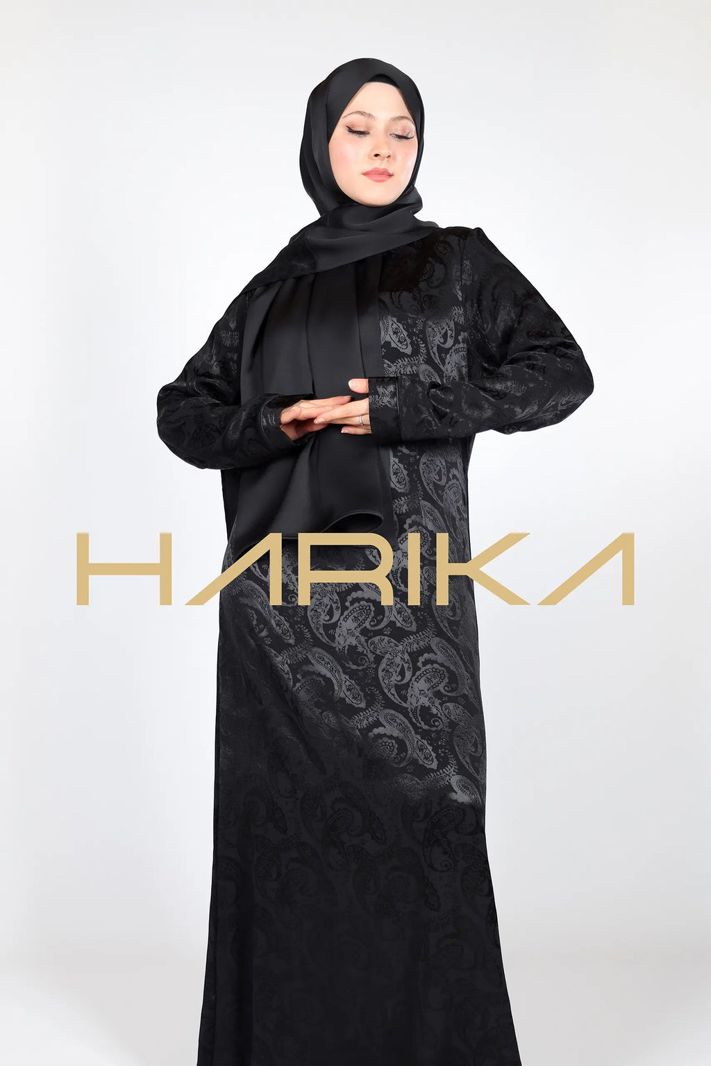 Siyah Premium Jessica İpek elbise