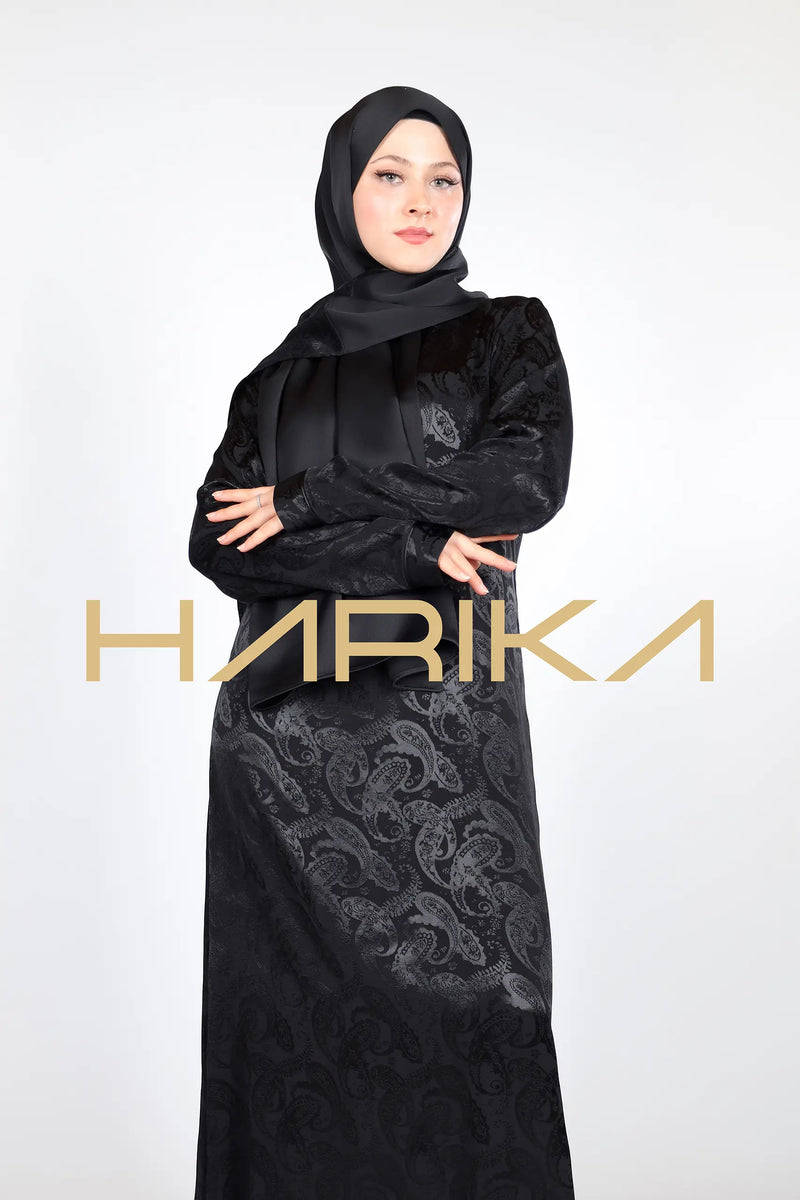 Siyah Premium Jessica İpek elbise