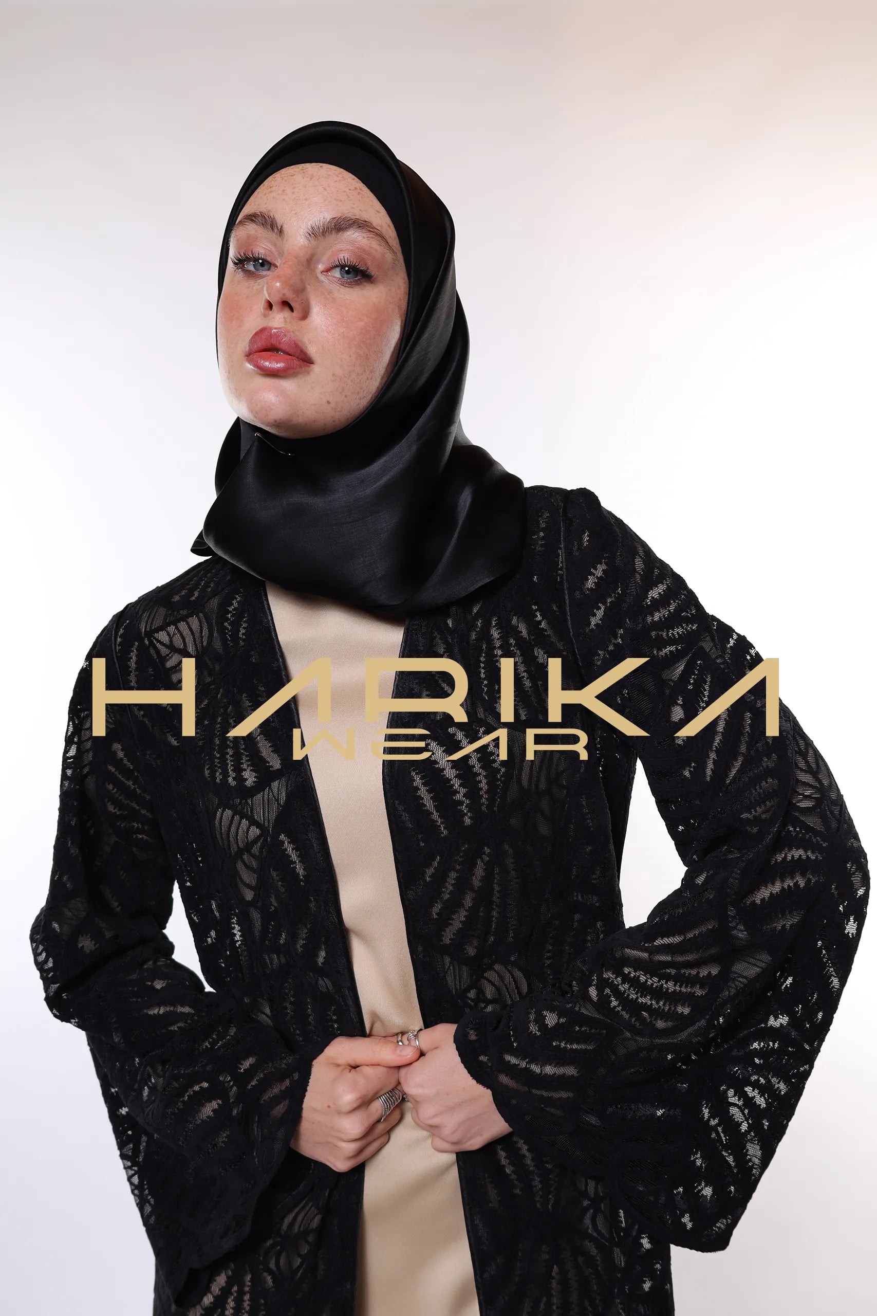 SİYAH İpek Akşam Yıldızı Eşarp