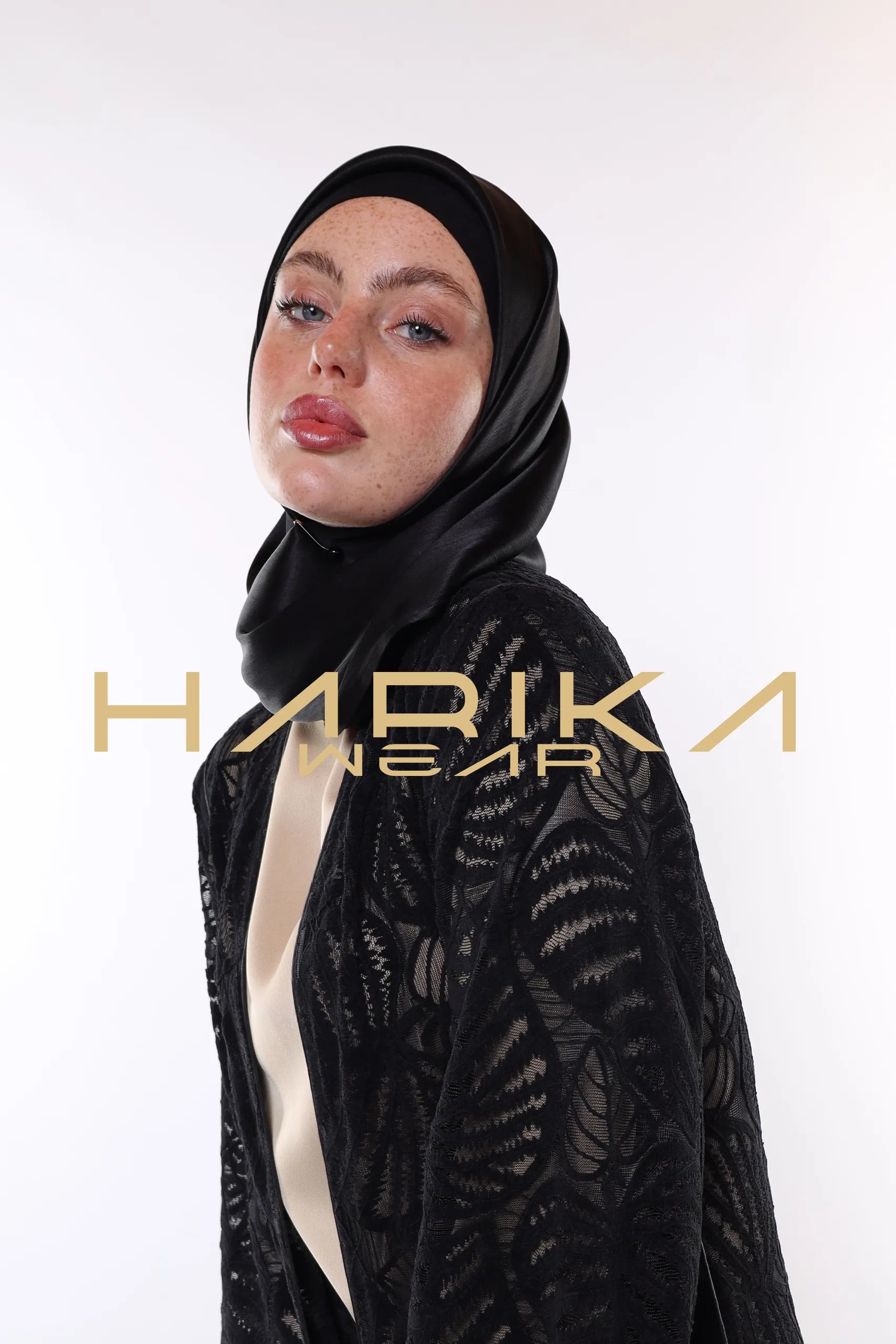 SİYAH İpek Akşam Yıldızı Eşarp