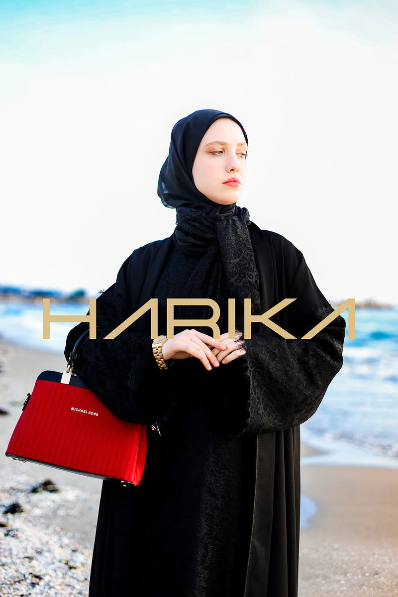 Siyah Dantel Ferace (Elbise dahil değildir)