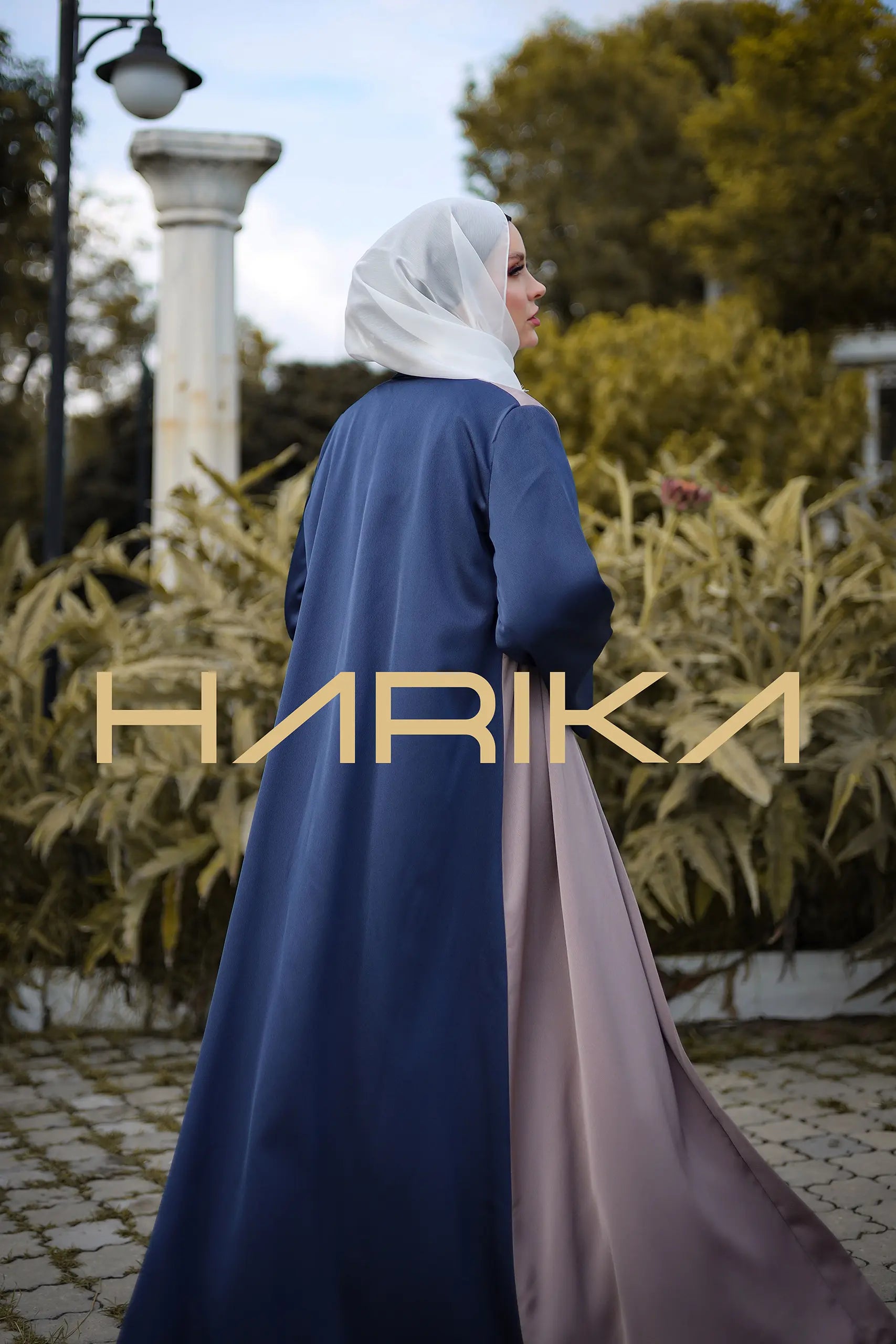 lacivert ve şoko iki Renkli ferace