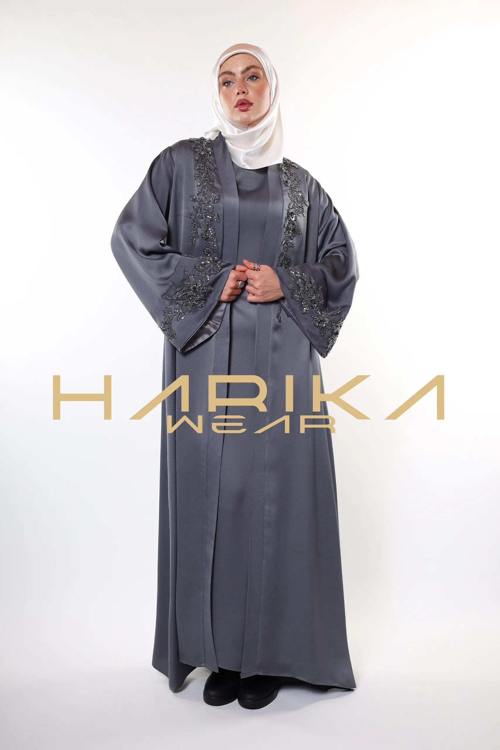 Ay ışığı - özel gri abaya