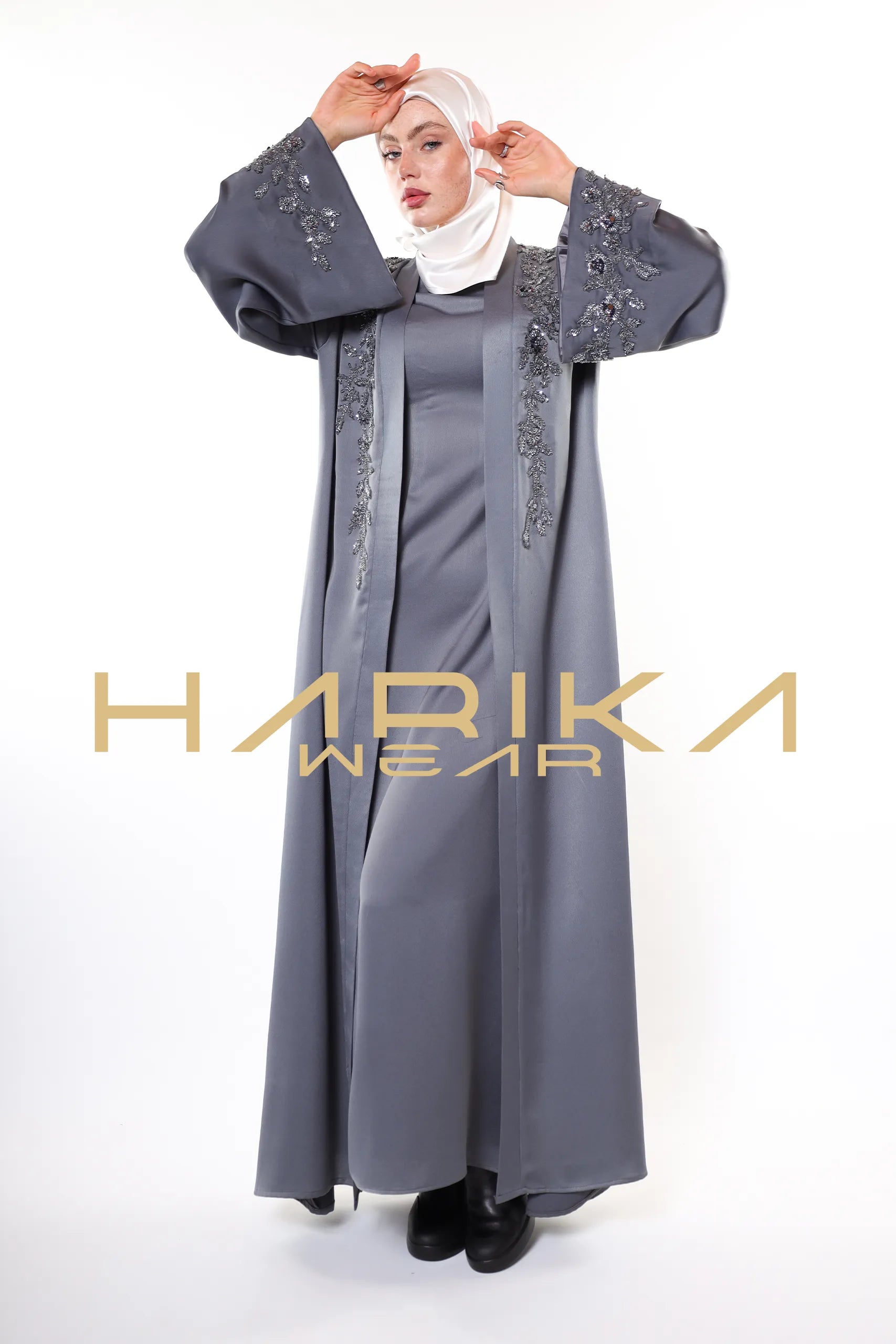 Ay ışığı - özel gri abaya