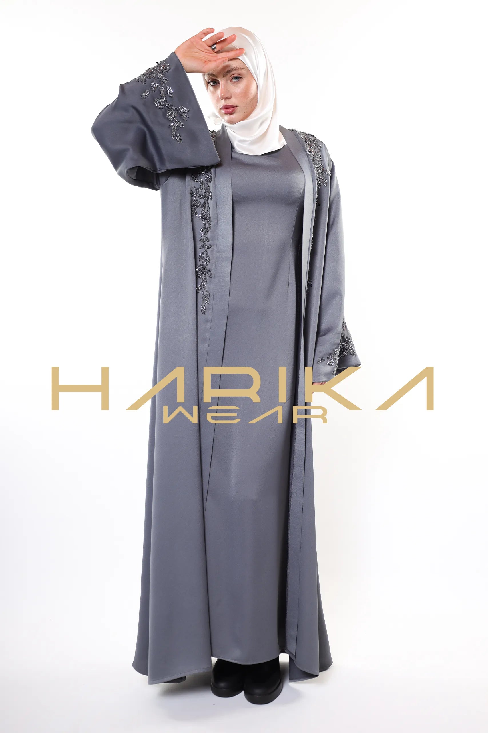 Ay ışığı - özel gri abaya