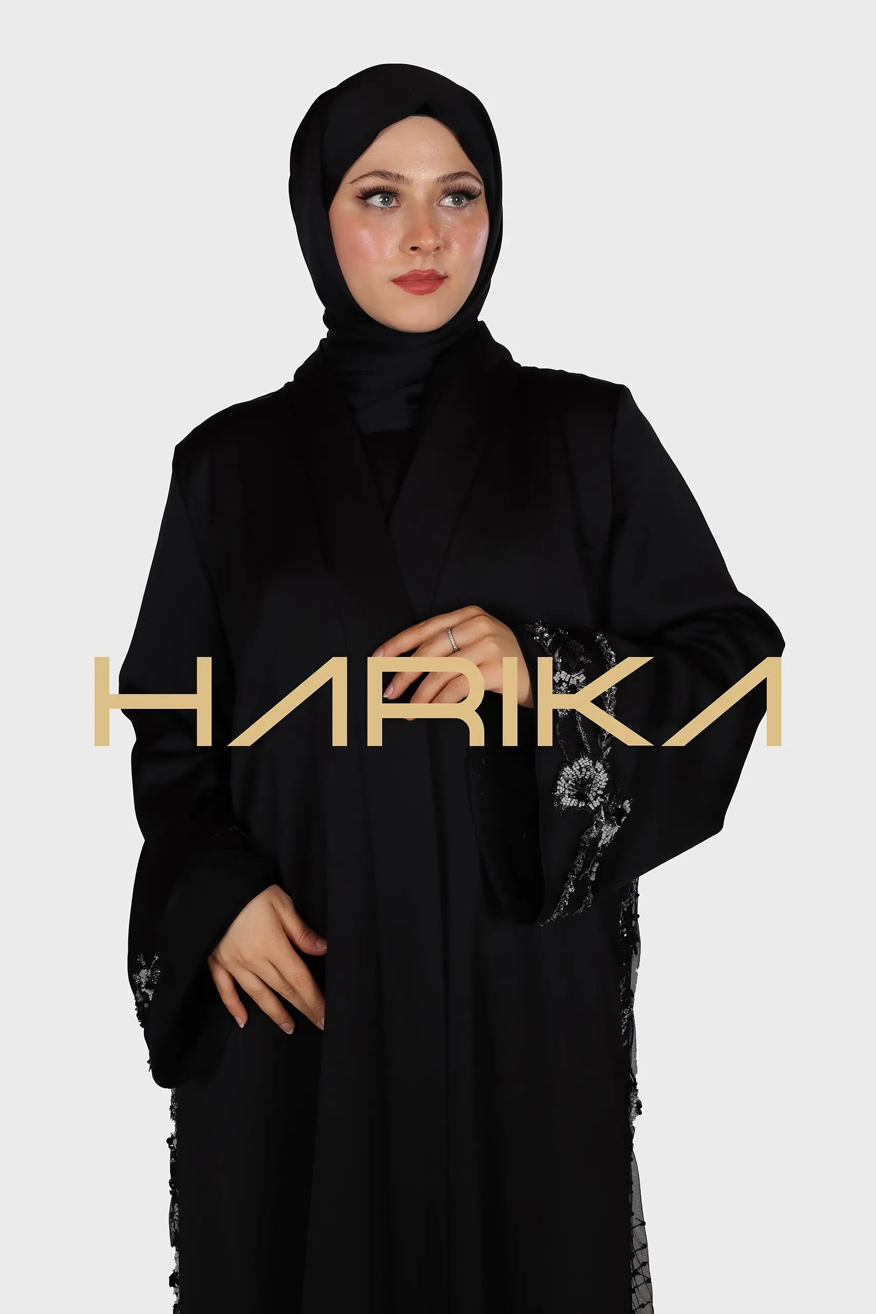 Kaliteli Kristal Çiçek Desenli VIP ferace (ABAYA VE ŞAL)