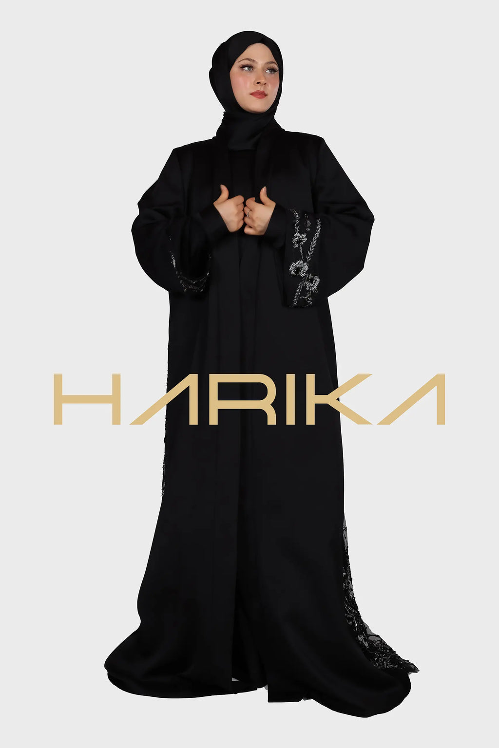 Kaliteli Kristal Çiçek Desenli VIP ferace (ABAYA VE ŞAL)