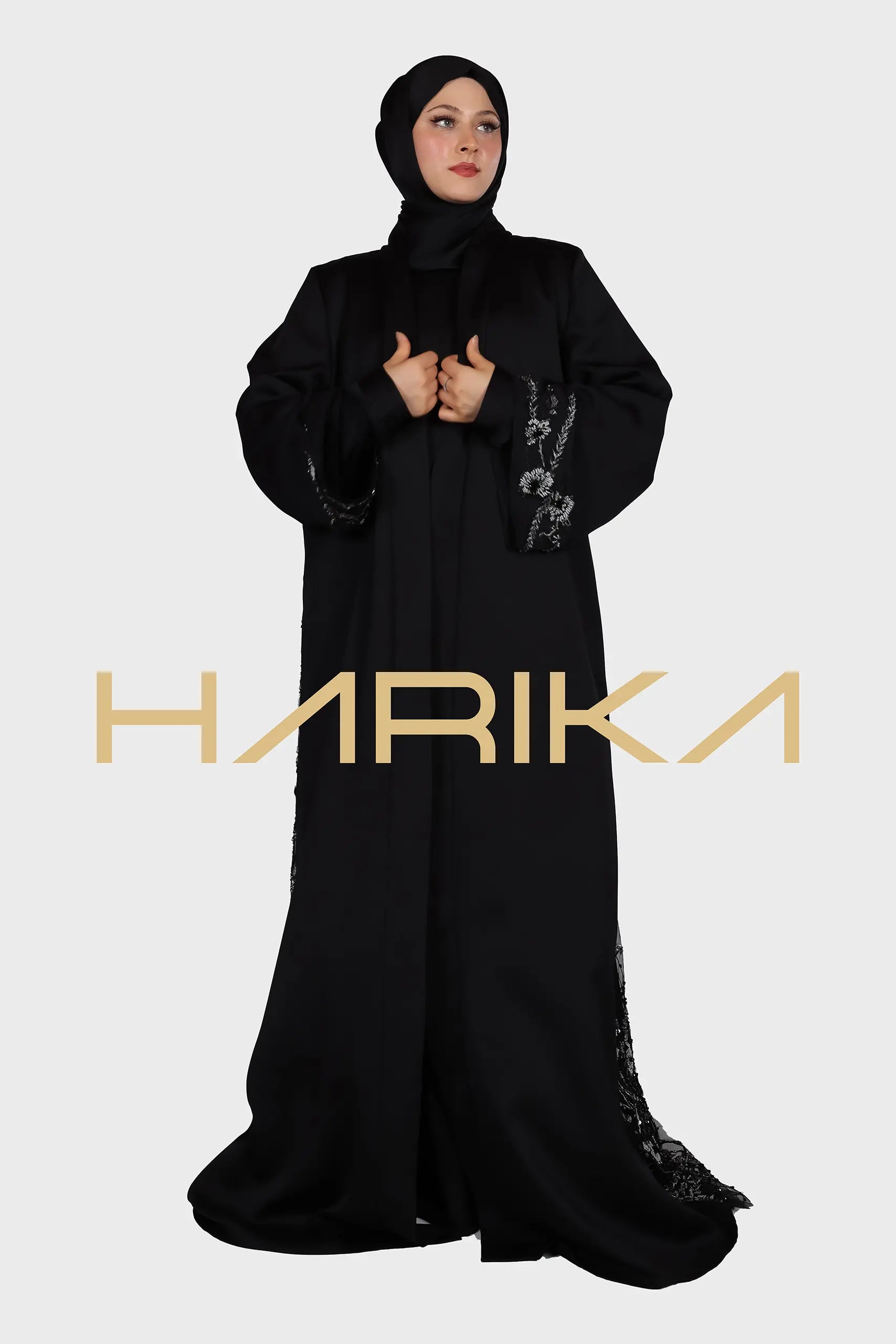 Kaliteli Kristal Çiçek Desenli VIP ferace (ABAYA VE ŞAL)