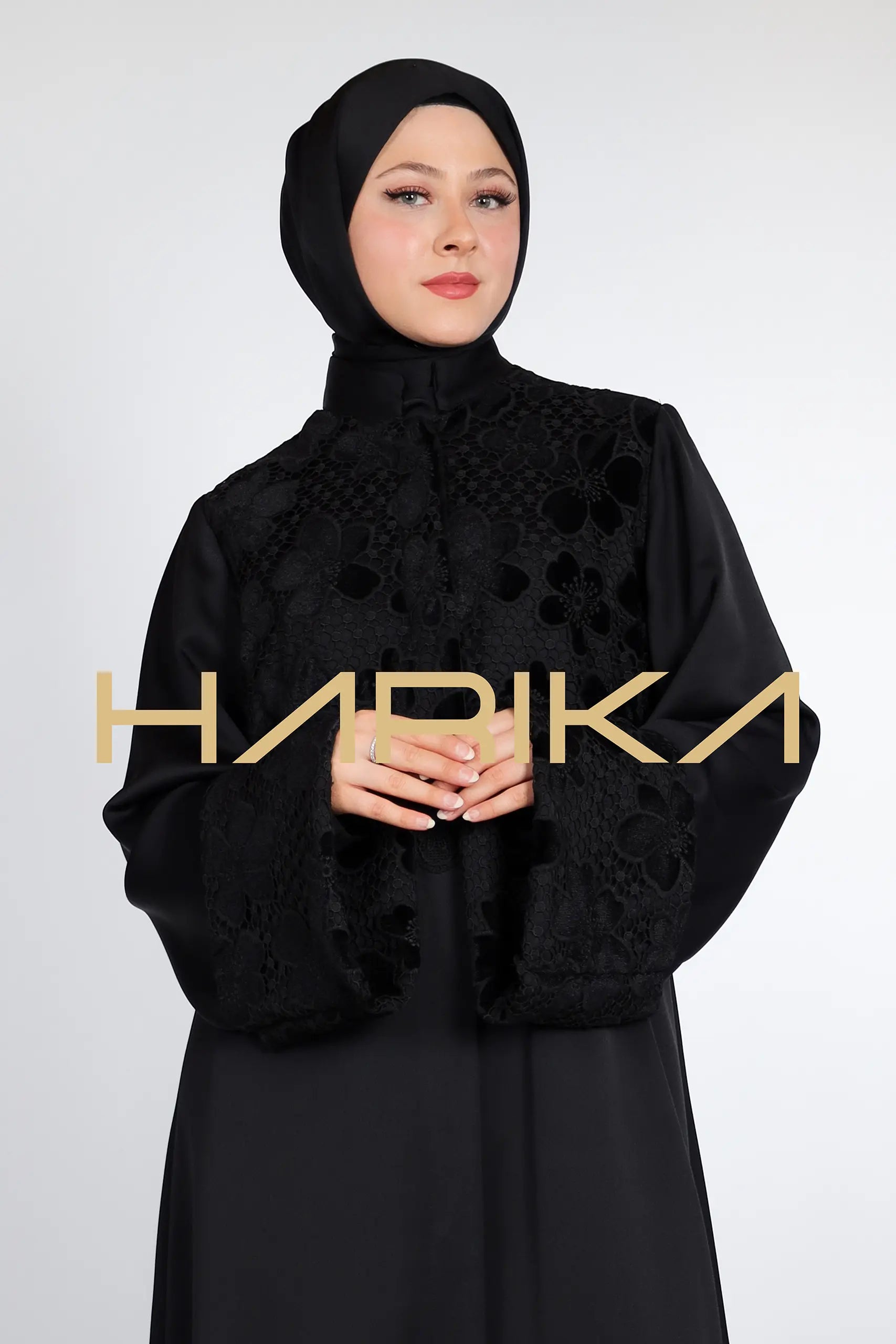 Black Rose Velvet Abaya