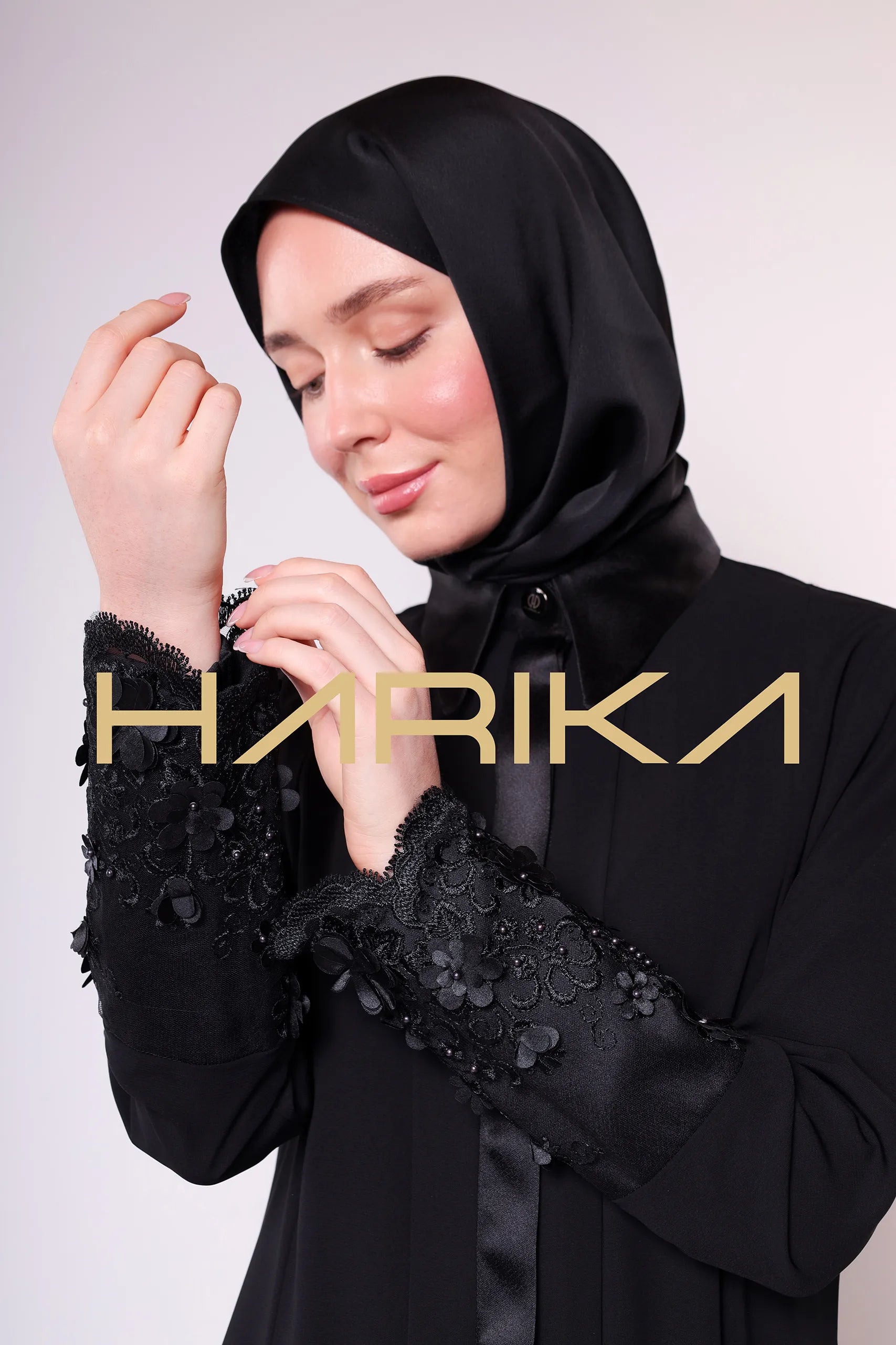 Yüksek Kaliteli Dubai İpeği Siyah Ferace