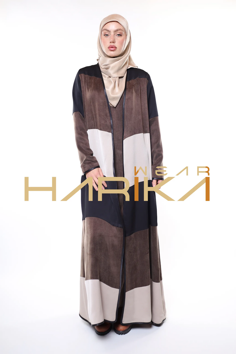 ALASİL Abaya – Kahverengi, Bej ve Siyah Tonlarında Lüks Kupra Ferace