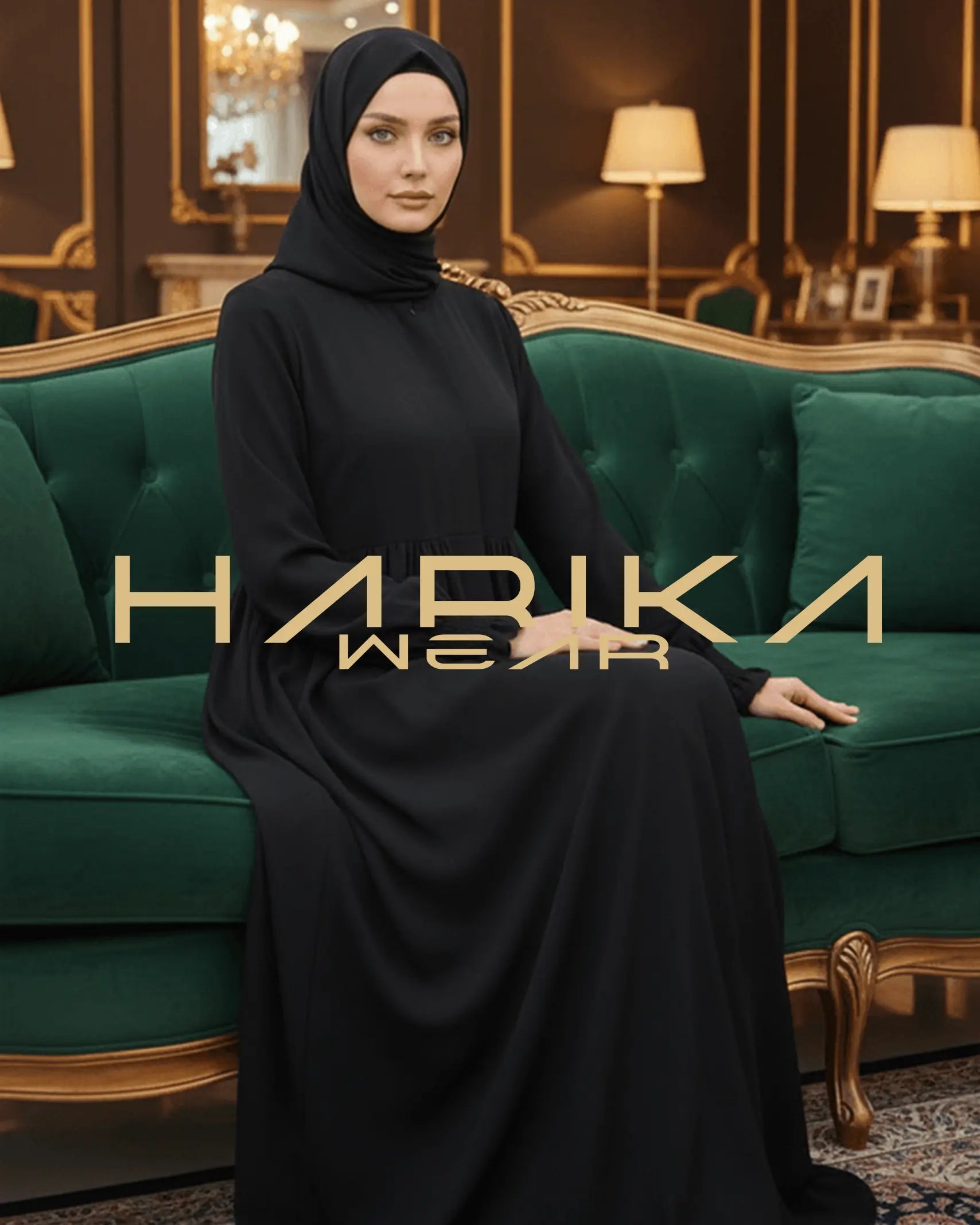 DUBAİ İPEĞİNDEN LASTİKLİ KOLLU ABAYA