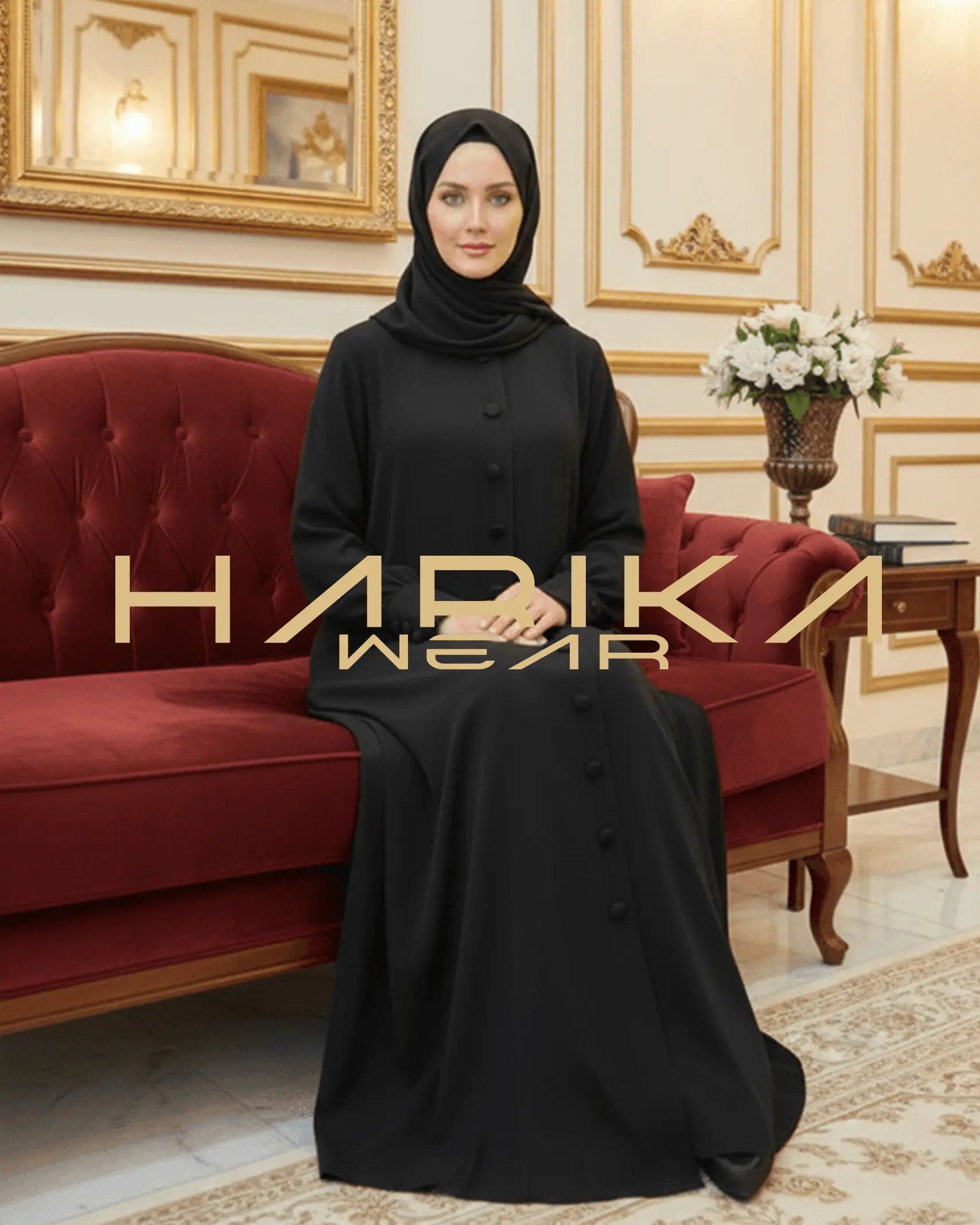 DUBAİ İPEĞİNDEN DÜĞME DETAYLI ABAYA