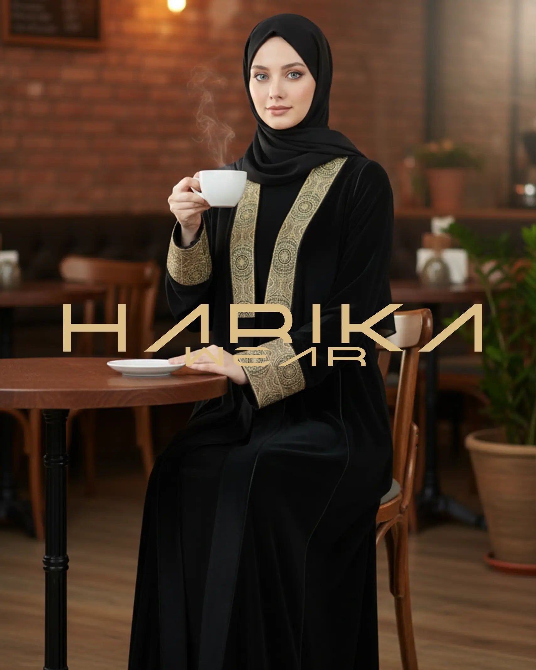 Özel renkli nakışları kadifeli Abaya