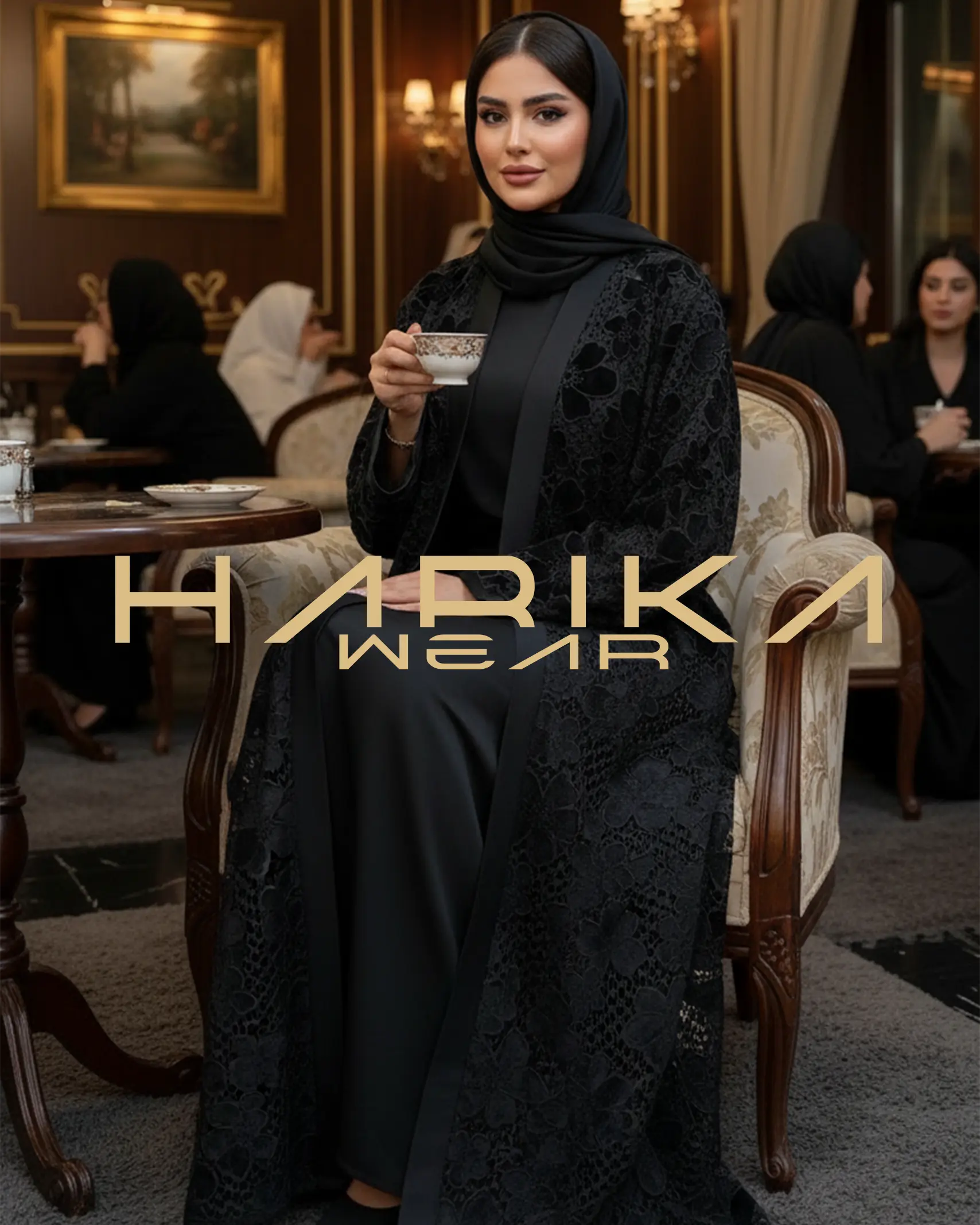 Gül Desenli Jober Kadife Abaya