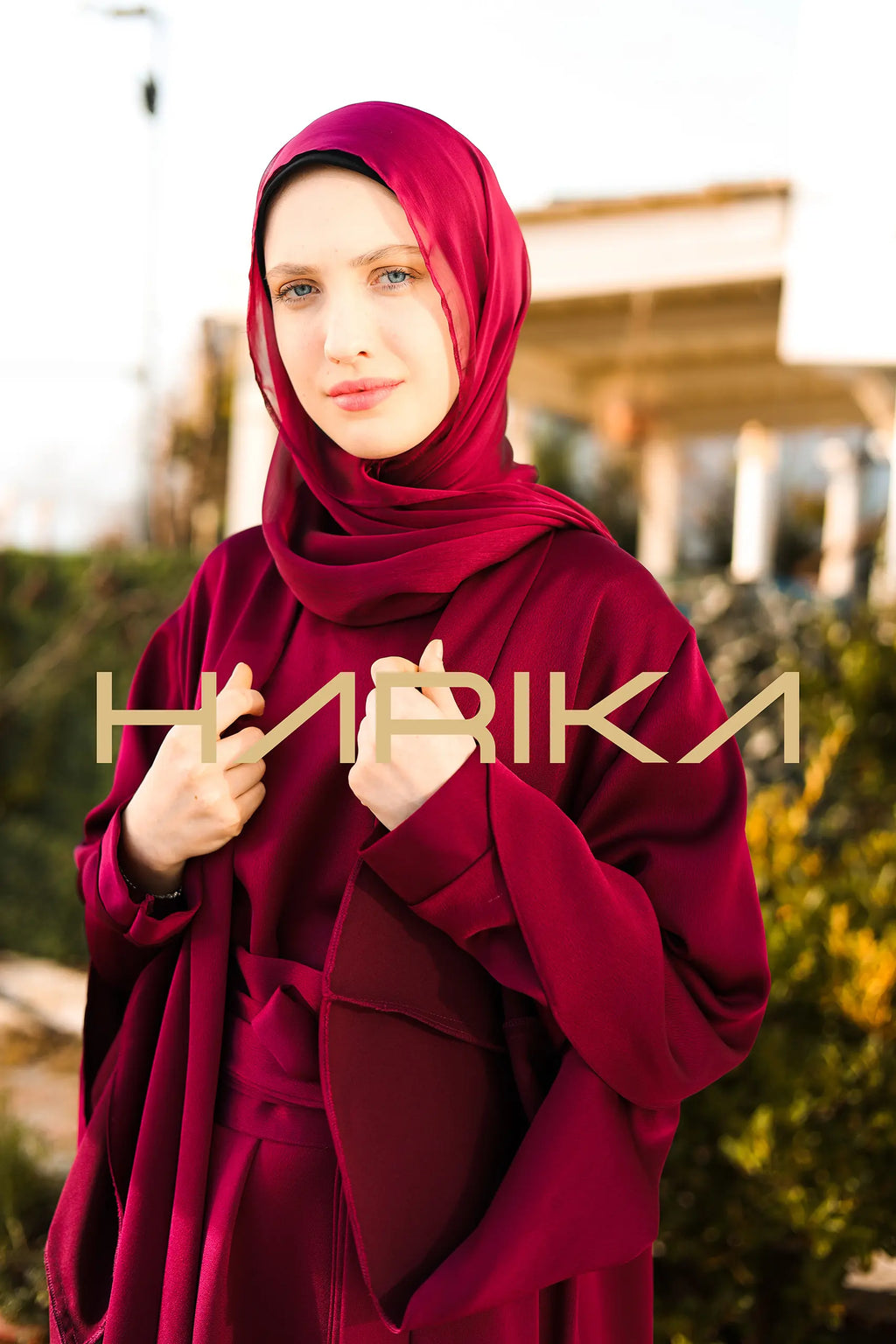 Koyu Fuşya Ipek Ferace