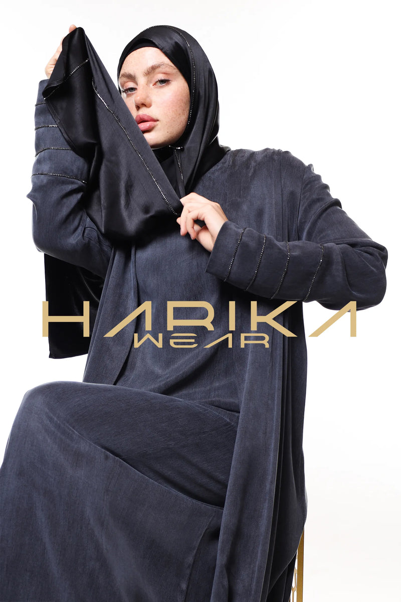 Siyah Düz Şal - Hafif, ipeksi dokunuşlu ve şık