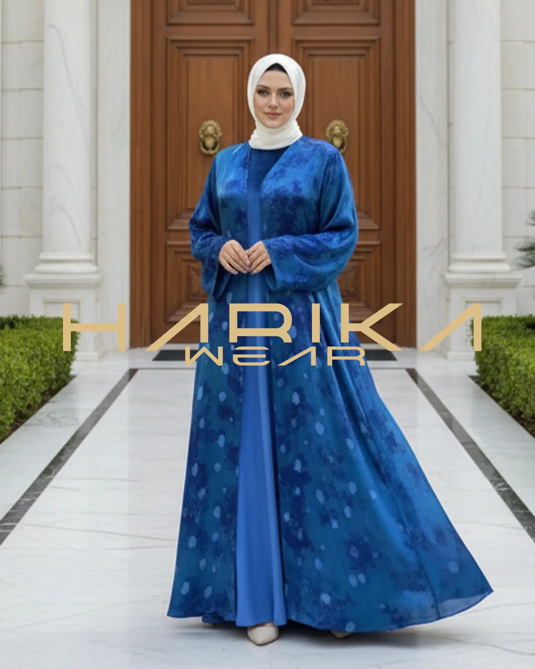 Royal Mavi Abaya & Elbise Takımı