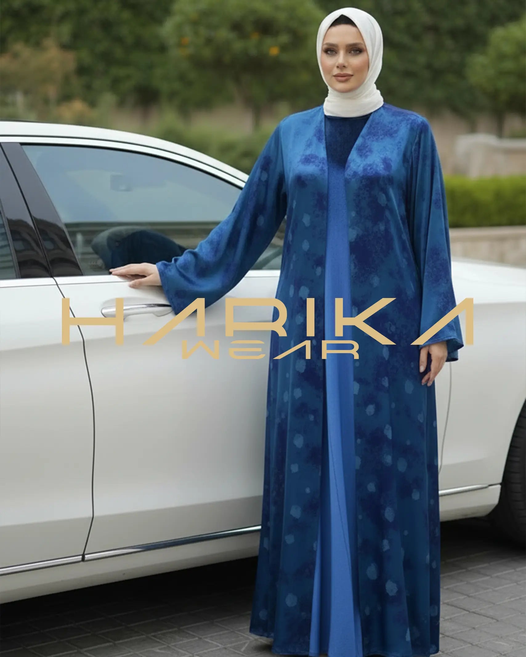 Royal Mavi Abaya & Elbise Takımı