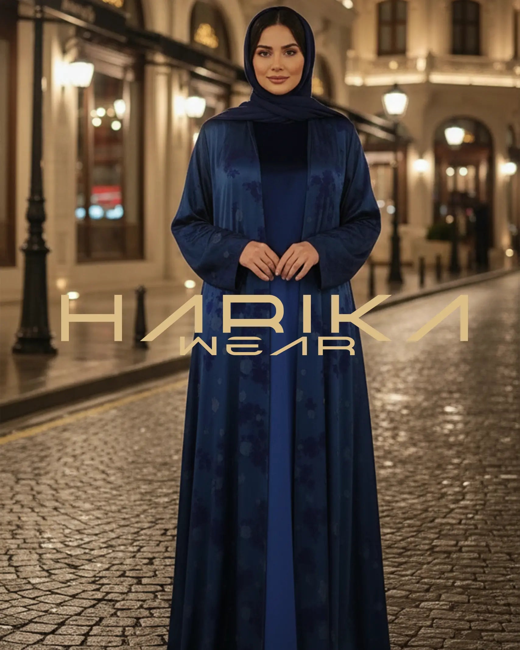 Royal Mavi Abaya & Elbise Takımı