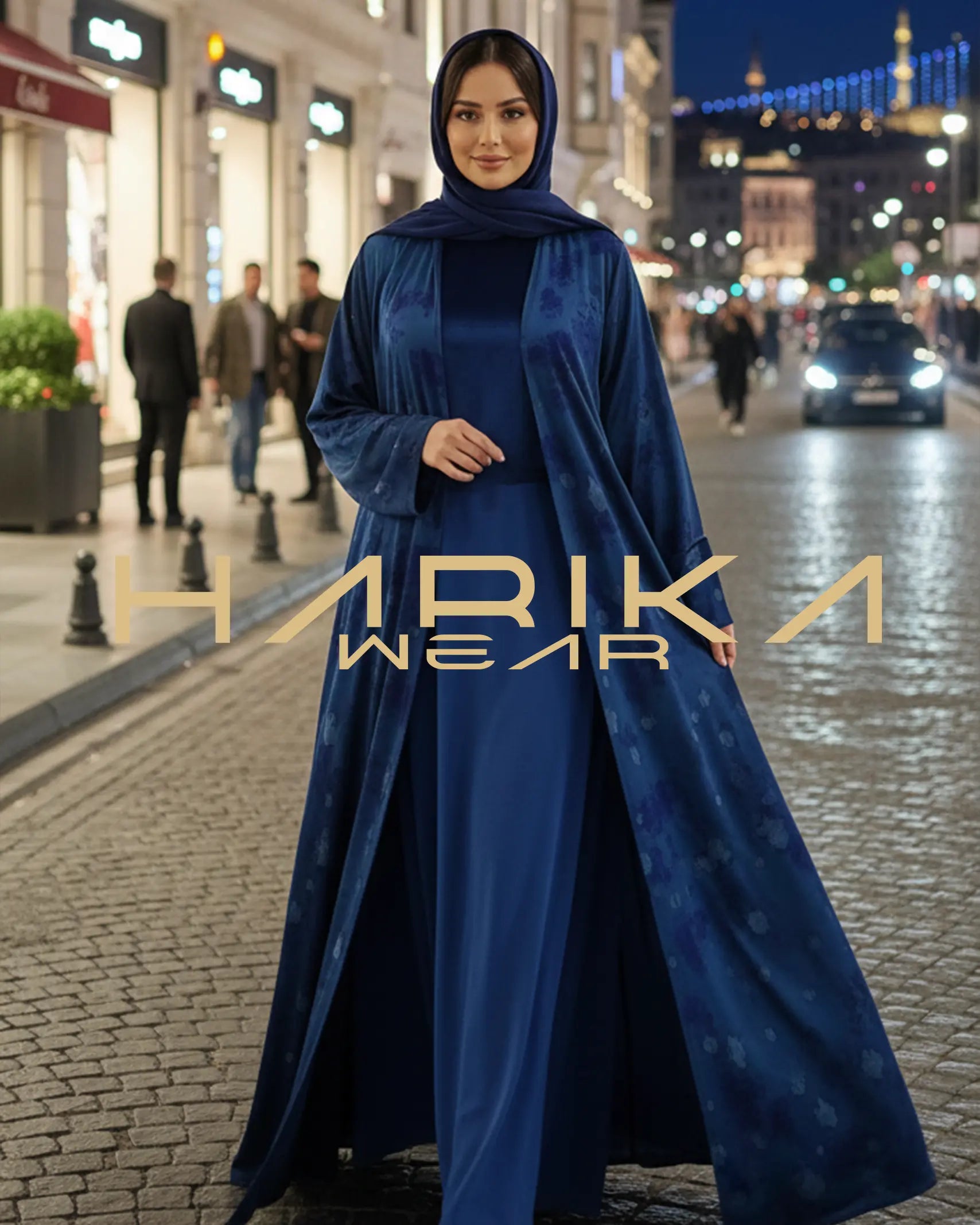 Royal Mavi Abaya & Elbise Takımı