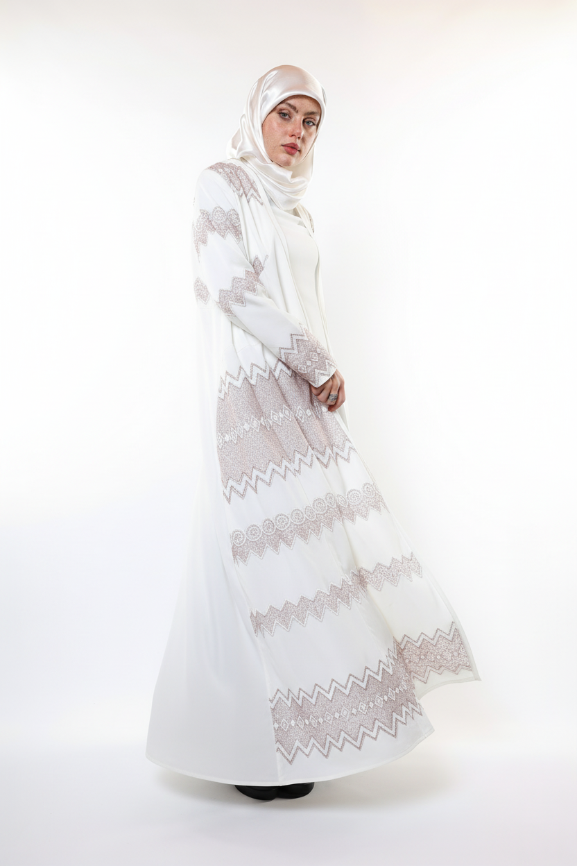 Evening Star Patterned Royal Blue Embroidered Abaya (Excluding Dress)