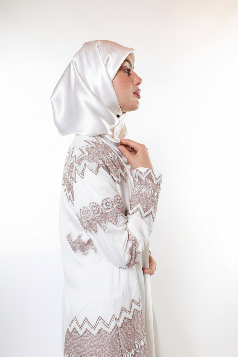 Evening Star Patterned Royal Blue Embroidered Abaya (Excluding Dress)